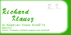 richard klausz business card